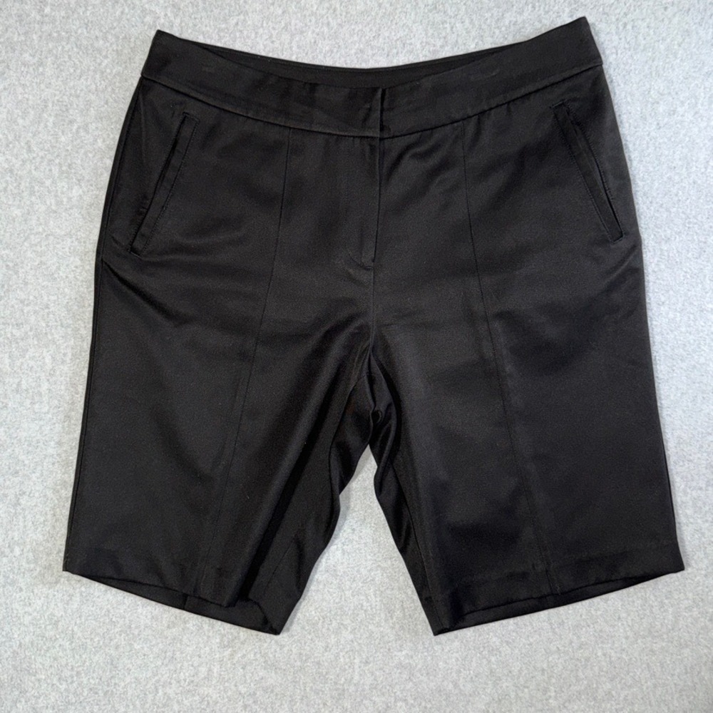 IZOD Golf Black Stretch Performance Bermuda Shorts 14 Tenniscore Preppy